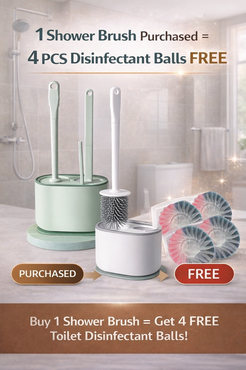 3-in-1 Wall-Mounted Toilet Brush.